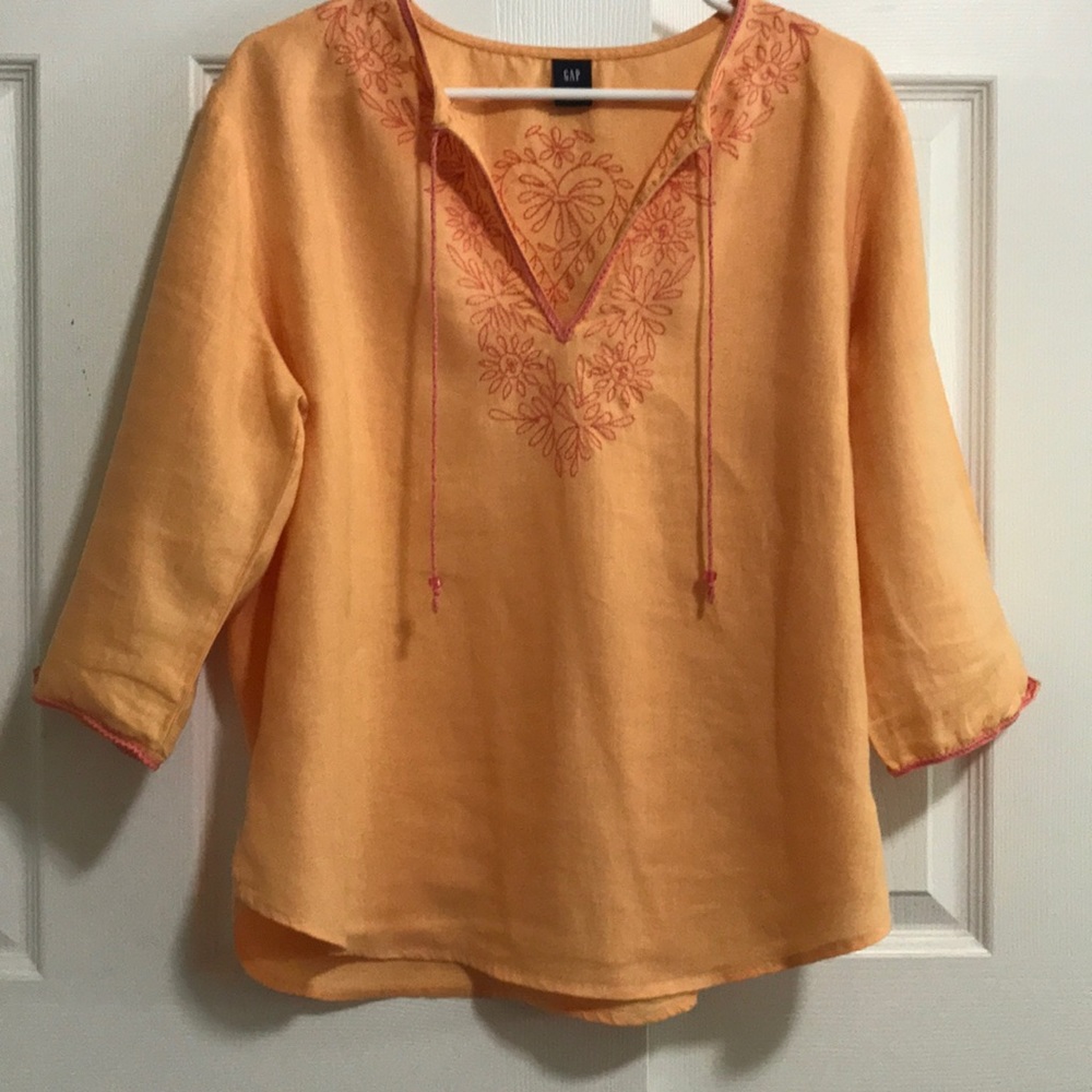 GAP Orange tunic with pink trim strings & detail